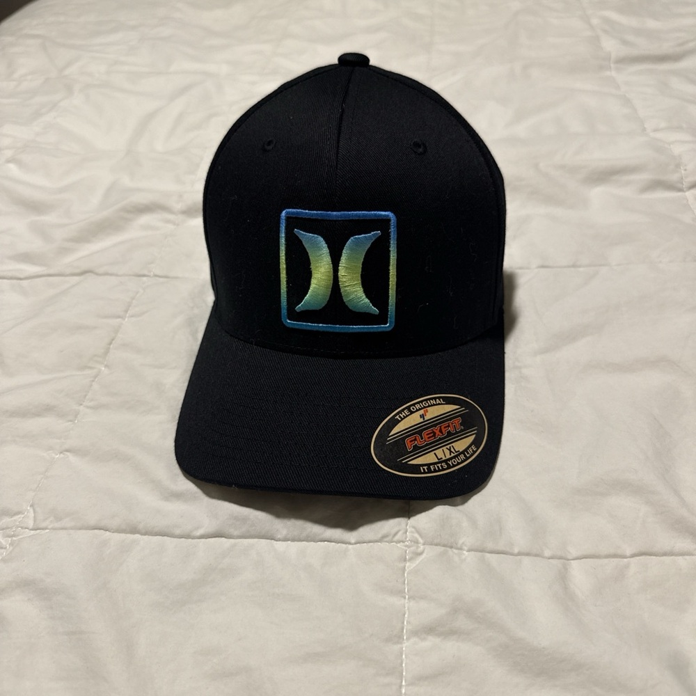 Hurley Black Hat with Blue Logo